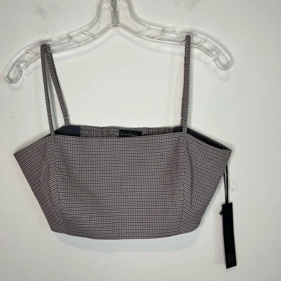 NWT House of Harlow 1960 Retro Brown Plaid Crop Top Size Medium - Picture 3 of 12